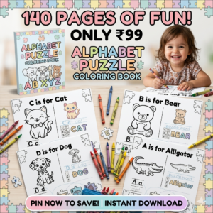 Alphabet Puzzle Coloring Book