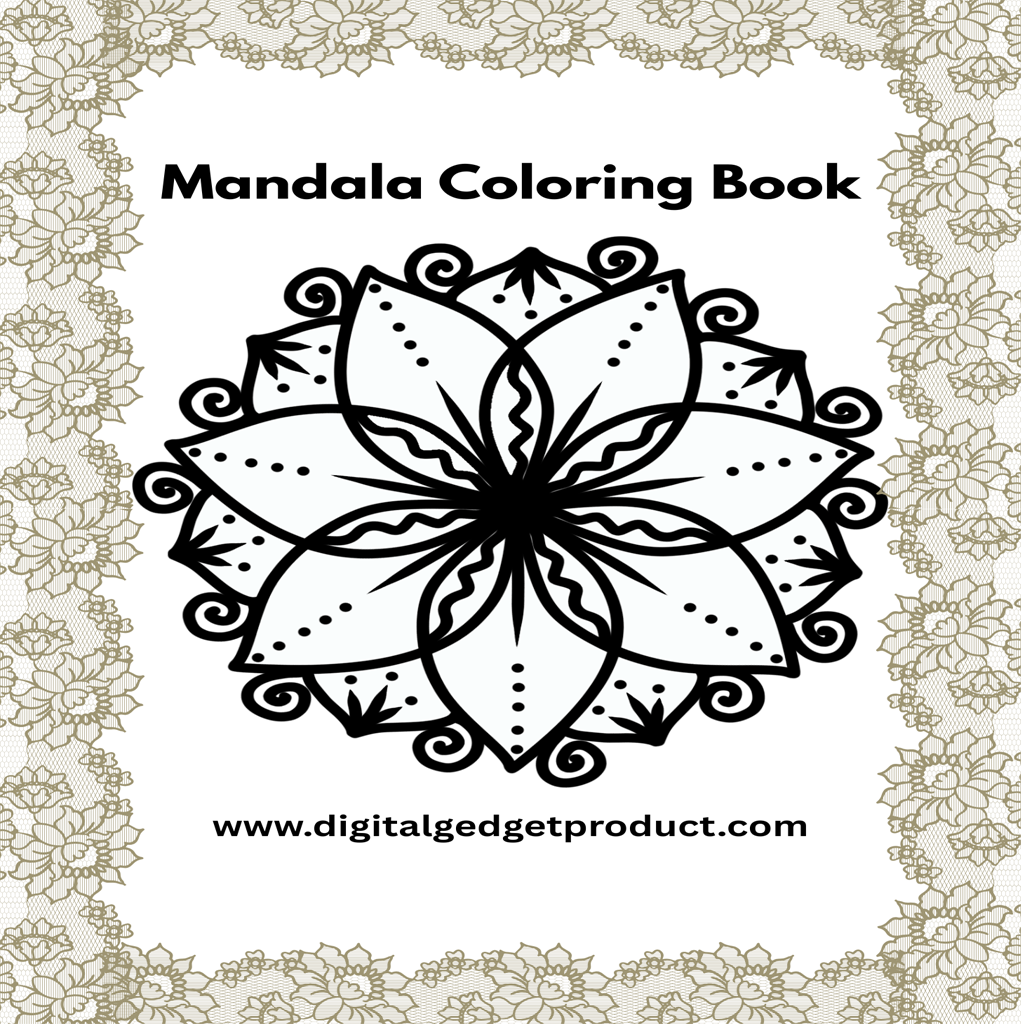 Grayscale Mandala Drawing Book