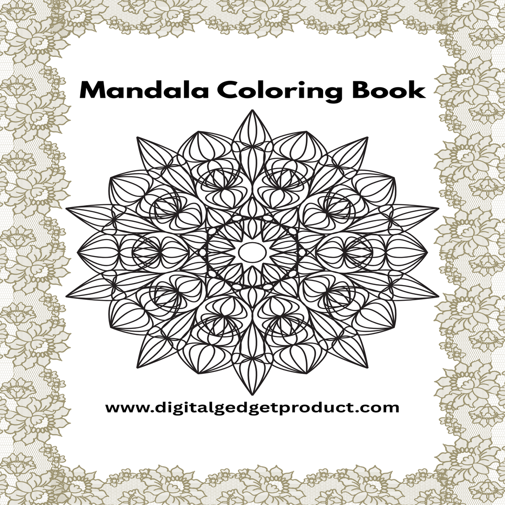 Grayscale Mandala Drawing Book