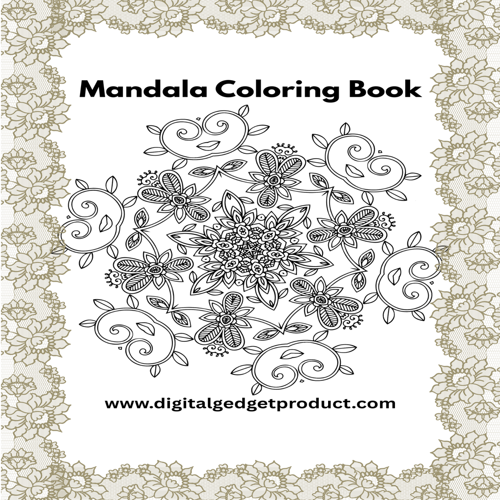 Grayscale Mandala Drawing Book