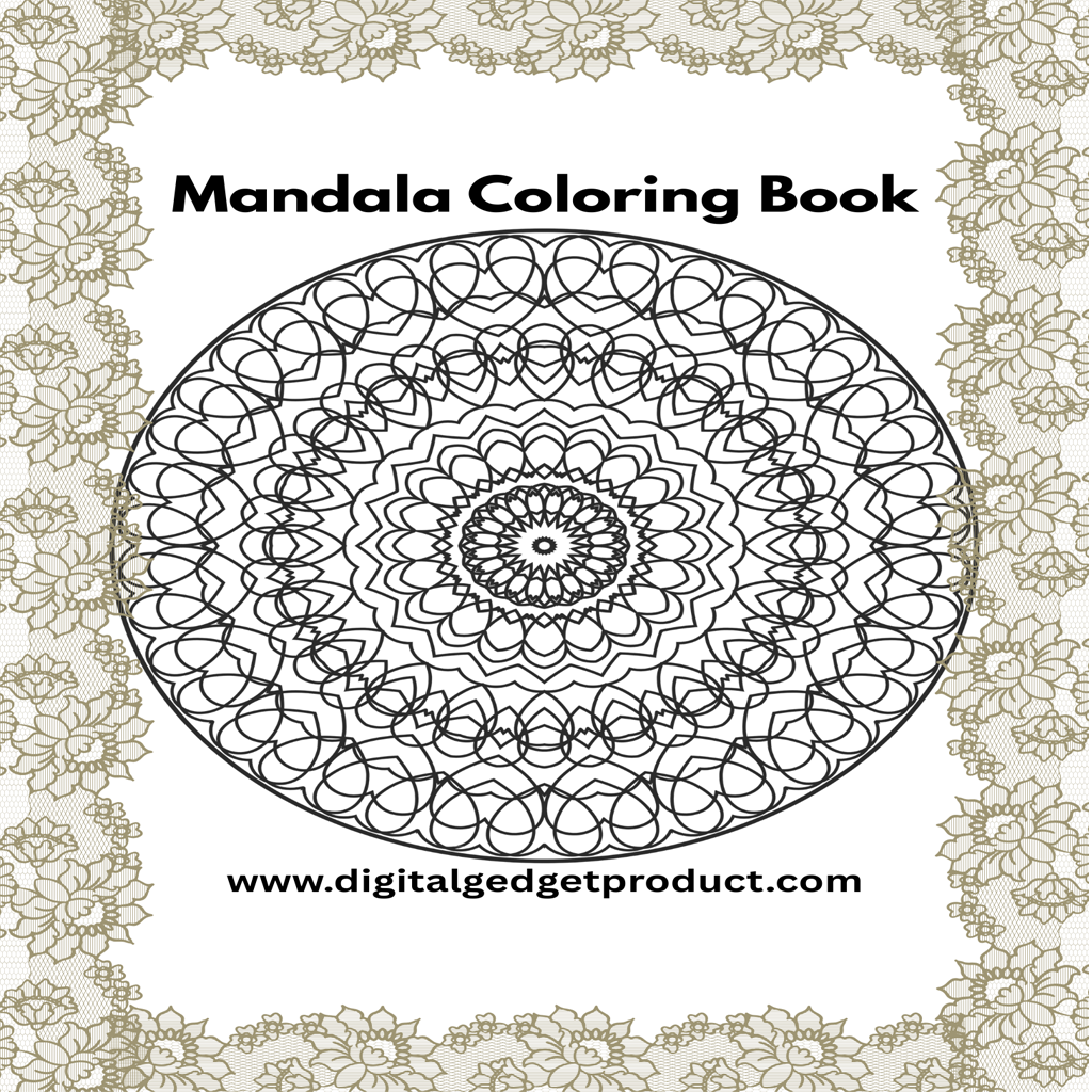 Grayscale Mandala Drawing Book