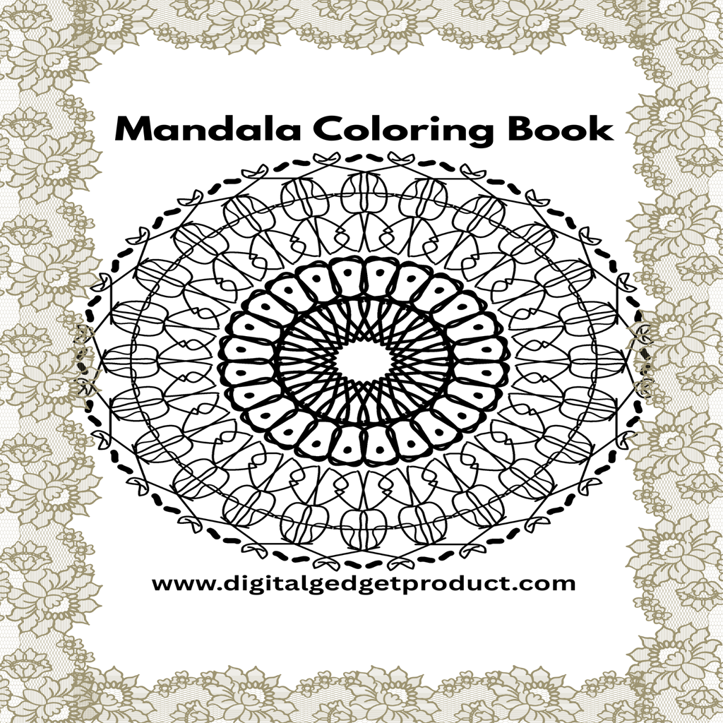Grayscale Mandala Drawing Book