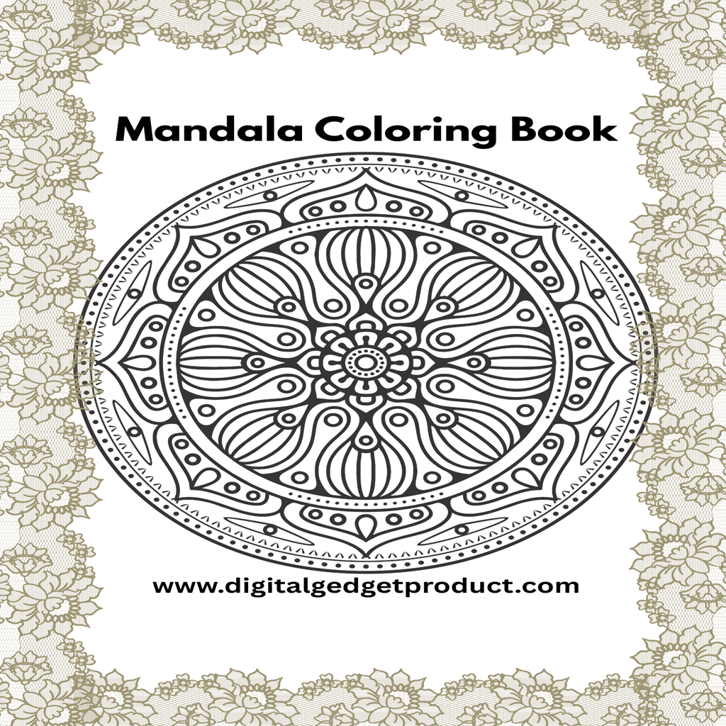 Grayscale Mandala Drawing Book