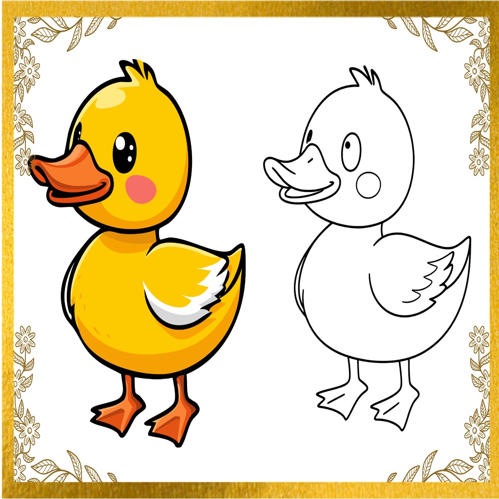 Cute Duck Drawing Page