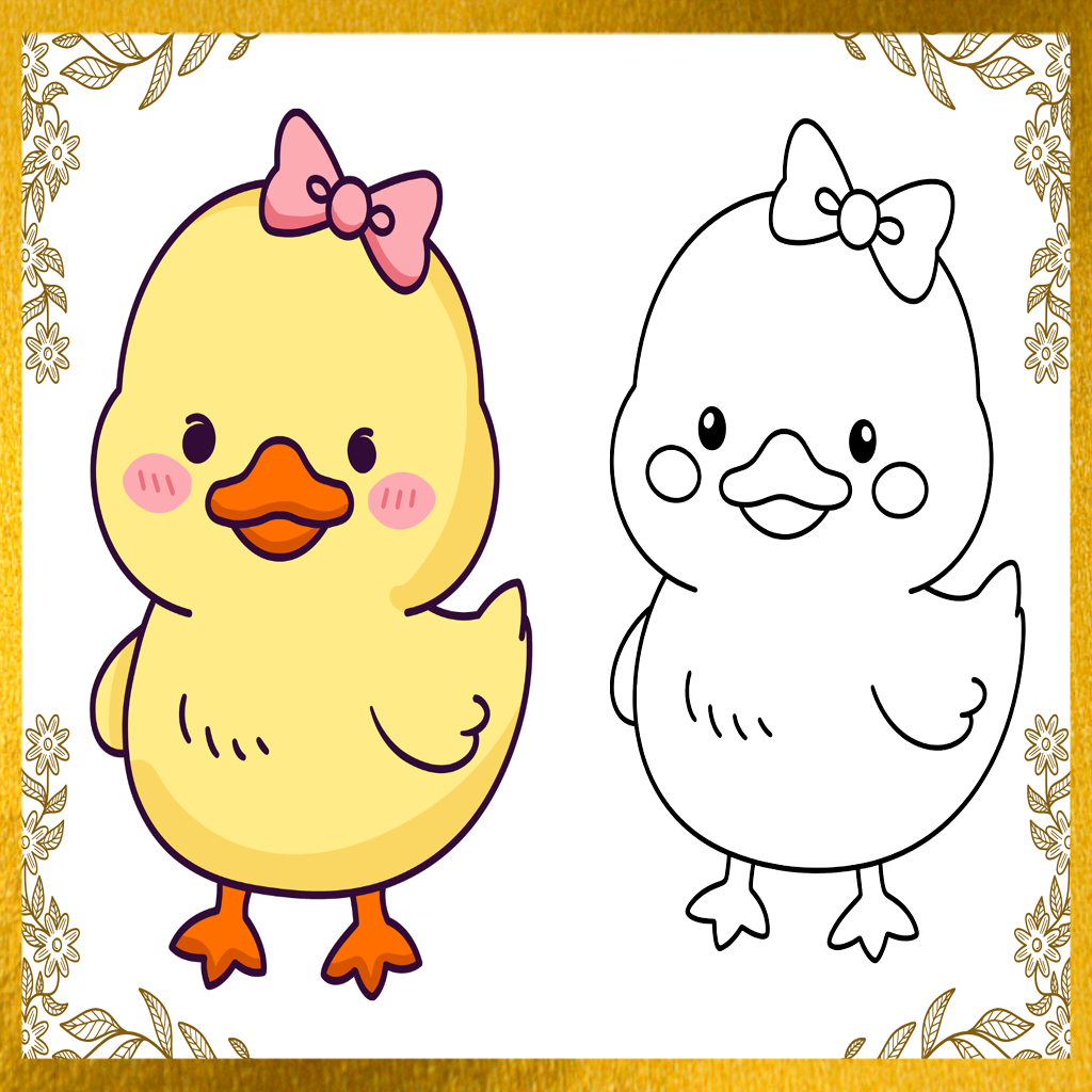 Cute Duck Drawing Page