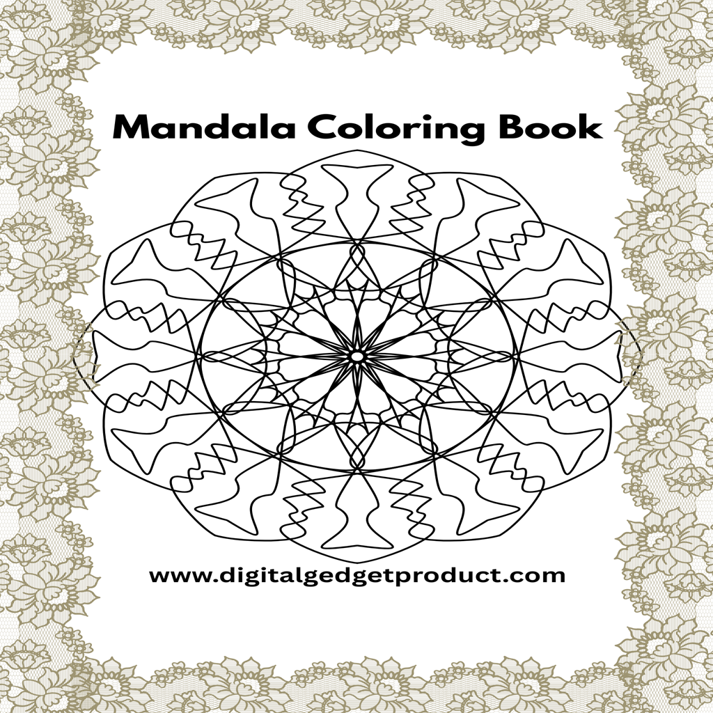 Grayscale Mandala Drawing Book