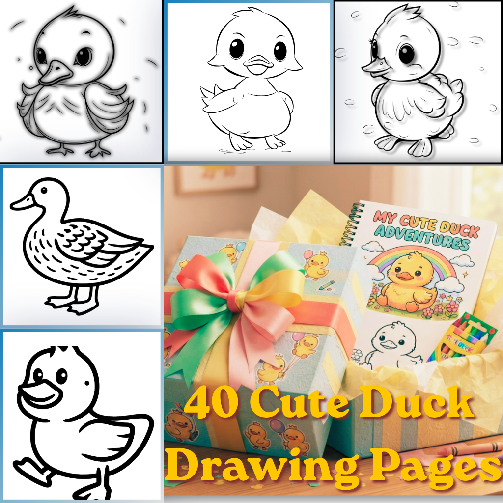 Cute Duck Drawing Page