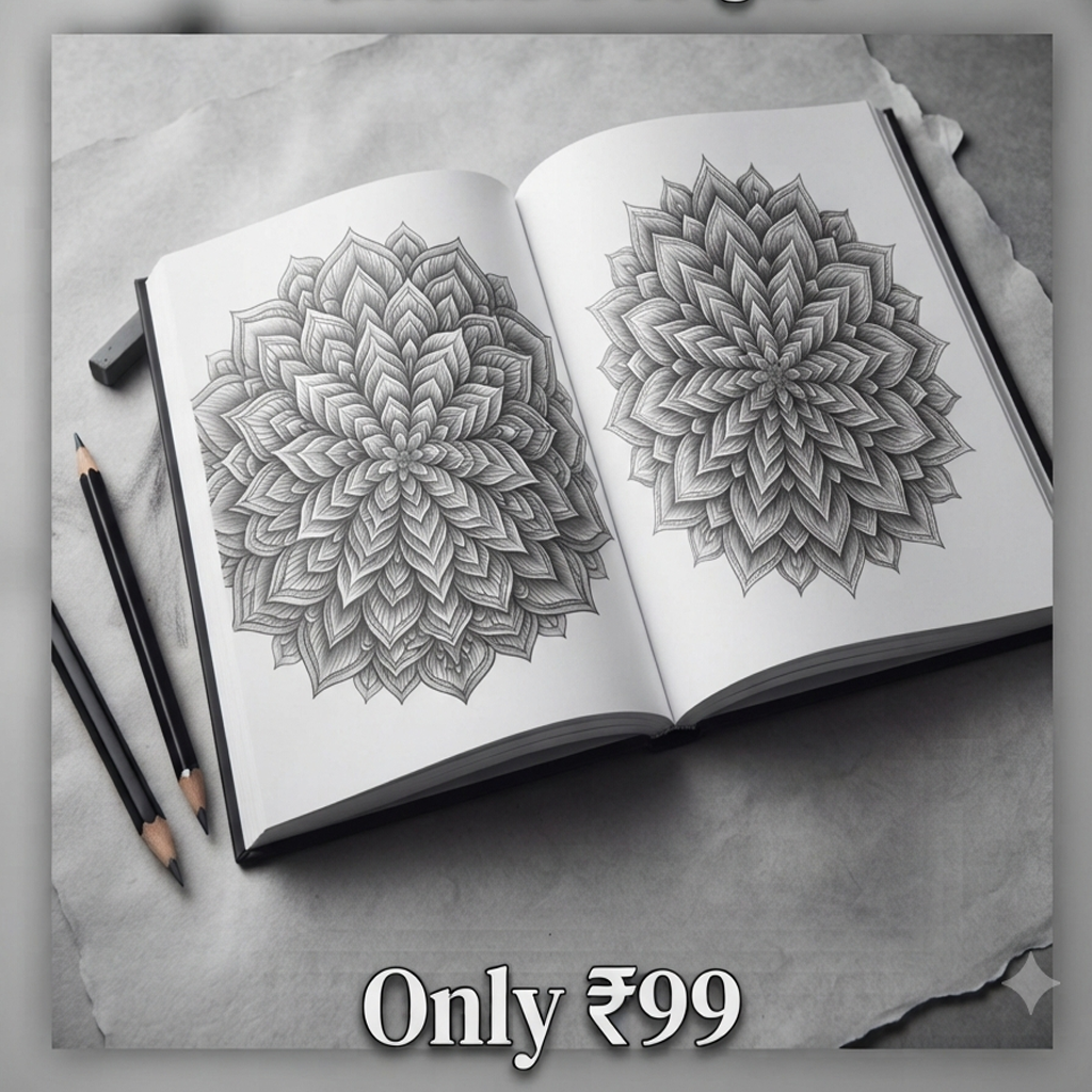 Grayscale Mandala Drawing Book – Intricate Designs for Adults - Image 2