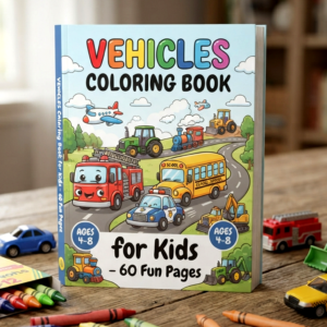 Vehicles Coloring Book for Kids