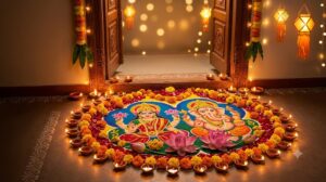 Lakshmi Ganesh Rangoli Designs