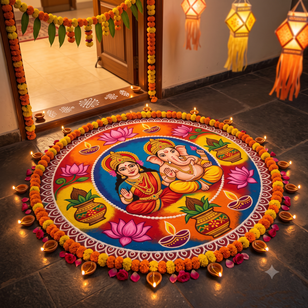 Lakshmi Ganesh Rangoli Designs
